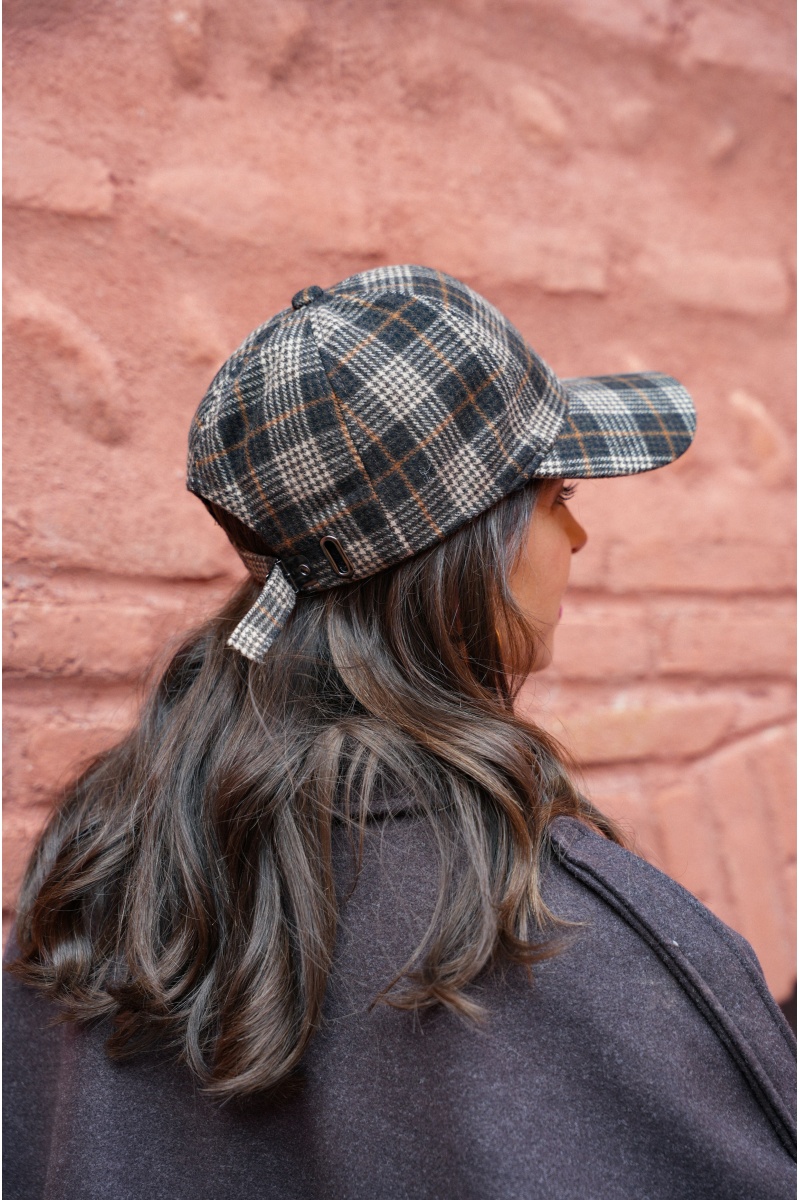 Casquette Carreaux Marron ARIA