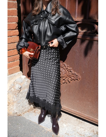 GAZZELLE(JUMELLE) POIS NOIR JUPES FEMME