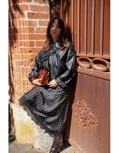 GAZZELLE(JUMELLE) POIS NOIR JUPES FEMME