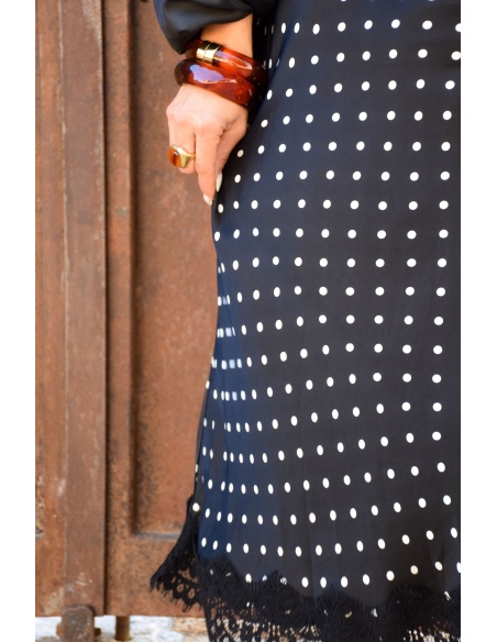 GAZZELLE(JUMELLE) POIS NOIR JUPES FEMME