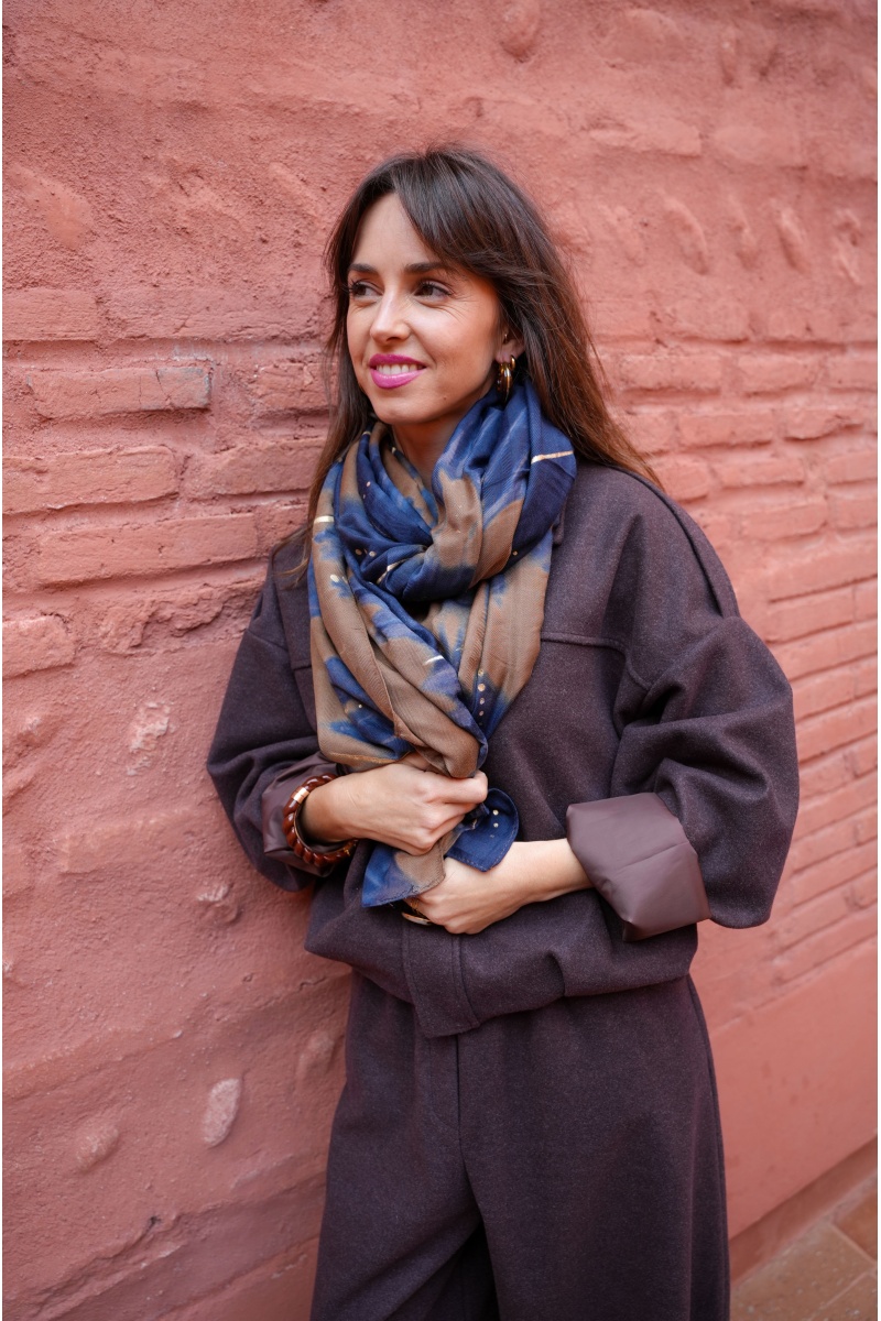 Echarpe Marine Camel BROOK