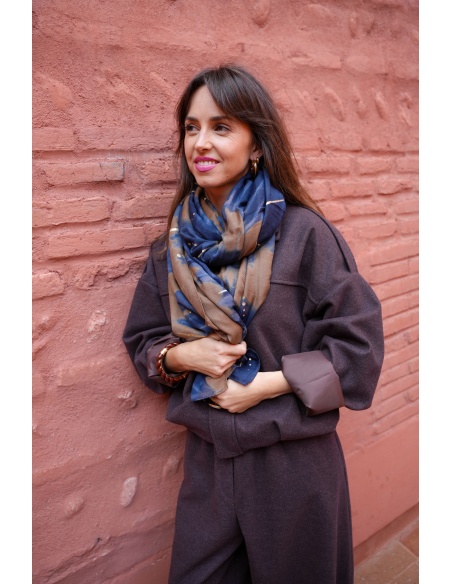 KESSLY IMPRI CAMEL ECHARPES