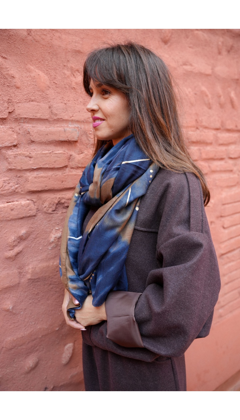 KESSLY IMPRI CAMEL ECHARPES