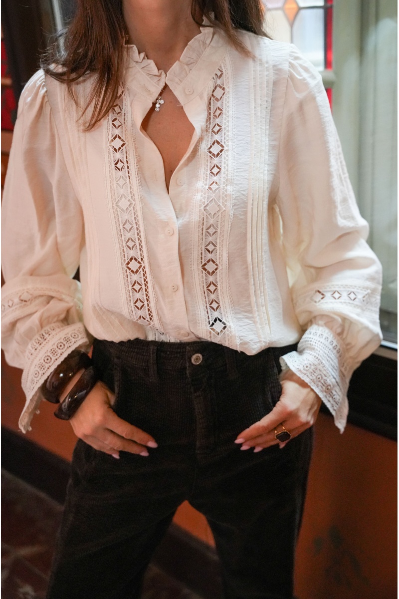 AGK BISOUS PROJECT DENTEL ECRU CHEMISIER