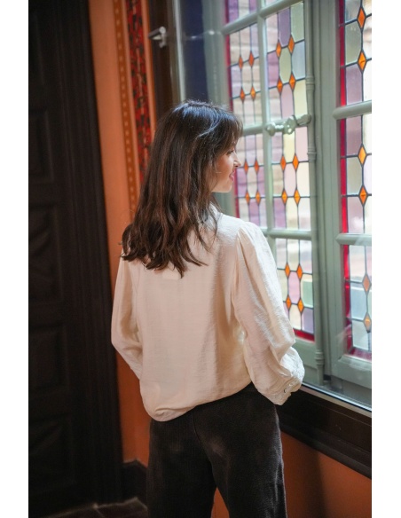 Chemisier Dentelle Ecru NEBULA