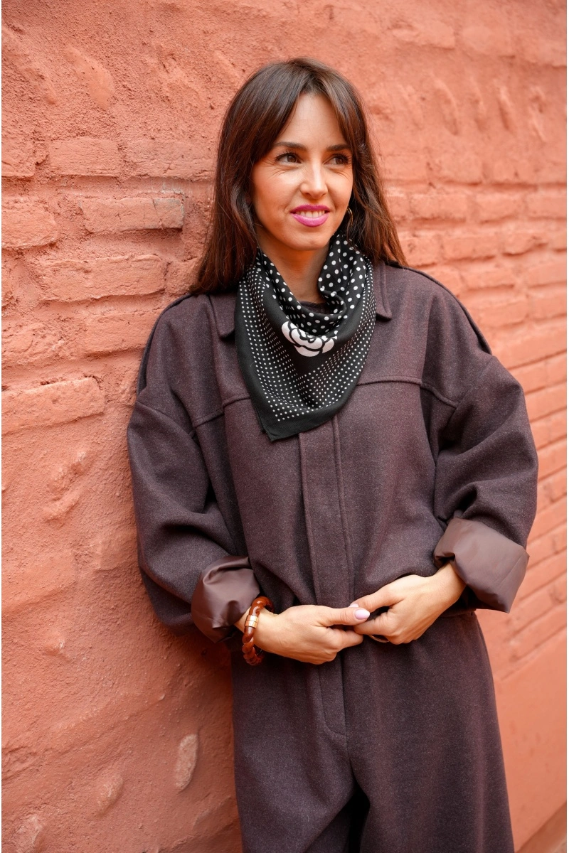 TANG TAMMY FLEURS NOIR FOULARD