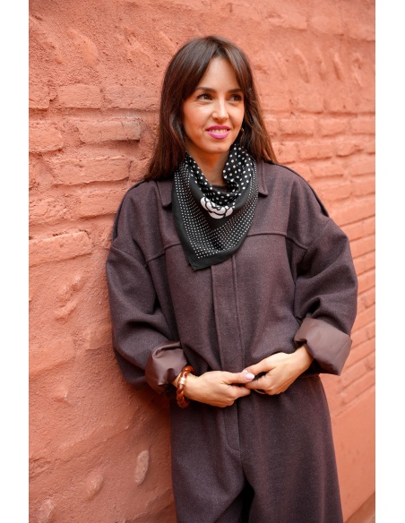 TANG TAMMY FLEURS NOIR FOULARD