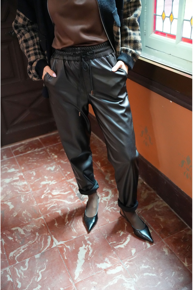 IMPACTO SIMILI NOIR PANTALON FEMME 2