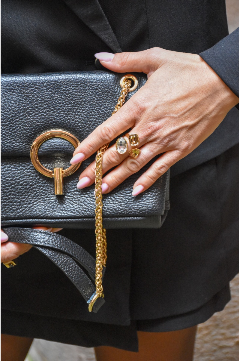 Bague Dorée Strass ATLAS