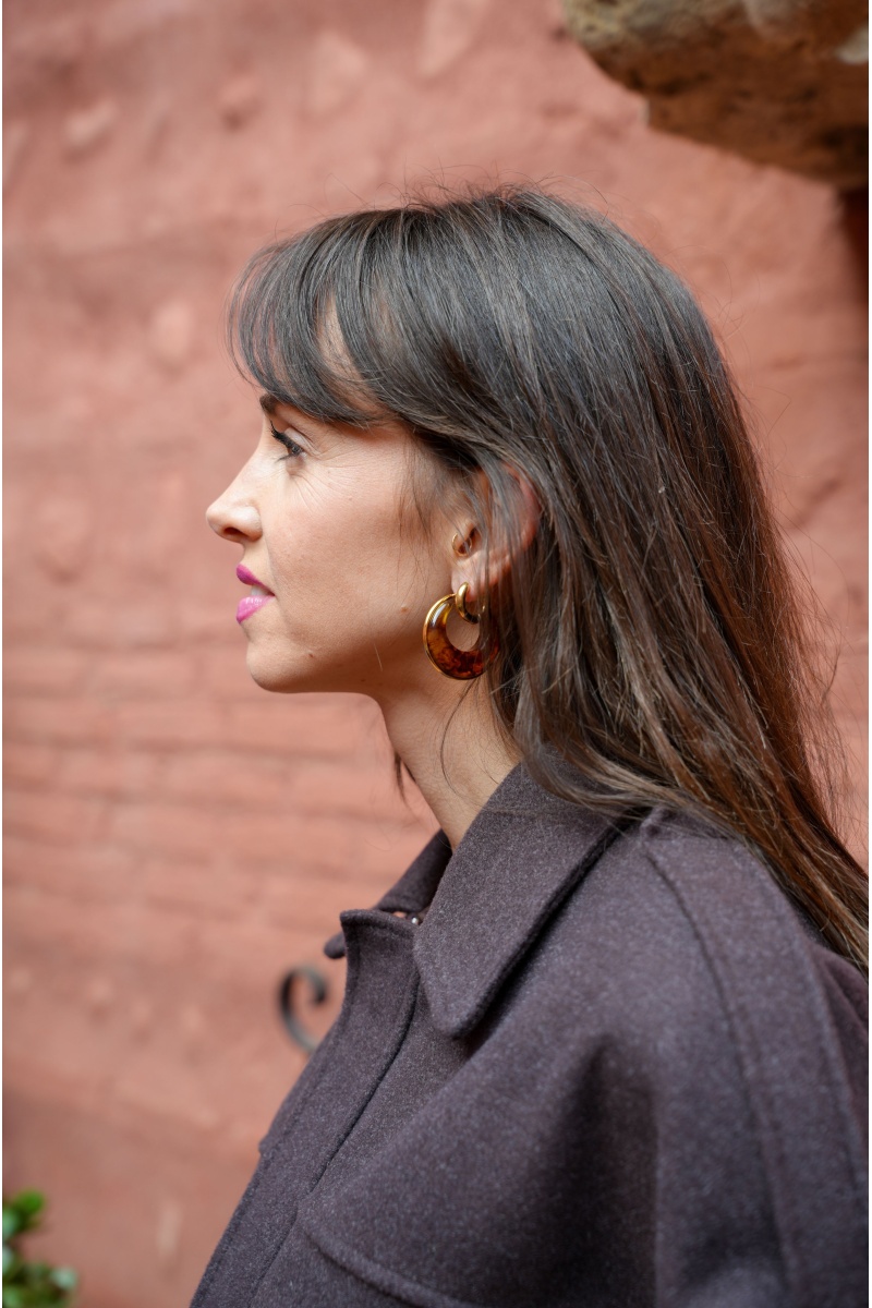 pretty baby DORE MARRON BOUCLES D'OREILLES