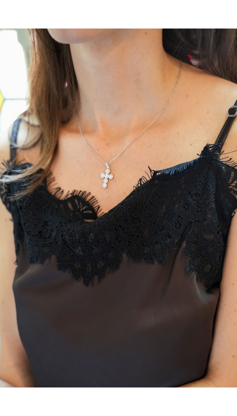 Silver Cross Necklace LOUNA Noho - 3 | SALE