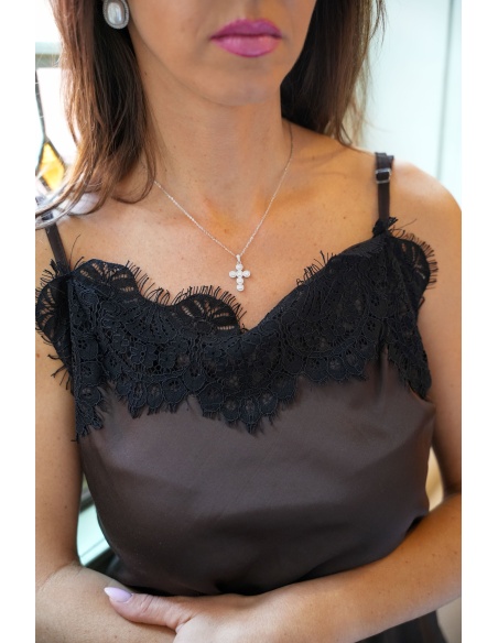 FARFALA MISSTA DENTEL MARRON ROBES FEMME