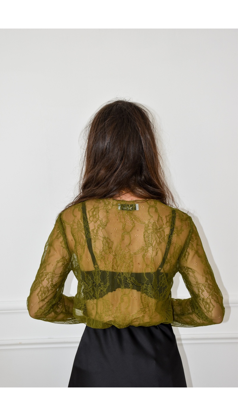 Haut Dentelle Olive EMA