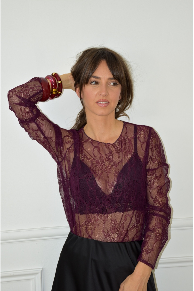 Haut Dentelle Violet EMA