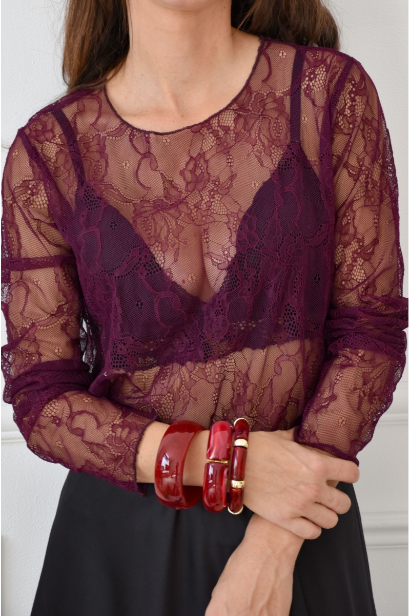 Haut Dentelle Violet EMA 2