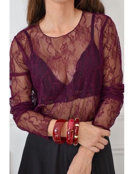 Haut Dentelle Violet EMA