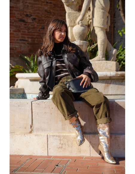 Veste Simili Marron ROXANE