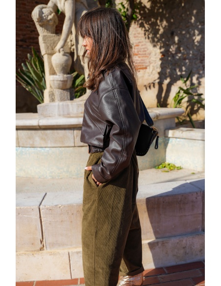 Veste Simili Marron ROXANE