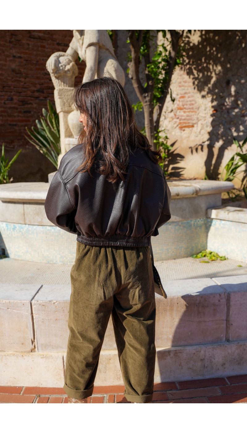 Veste Simili Marron ROXANE