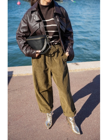 Veste Simili Marron ROXANE