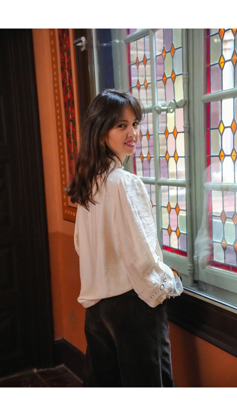 Chemisier Dentelle Ecru NEBULA