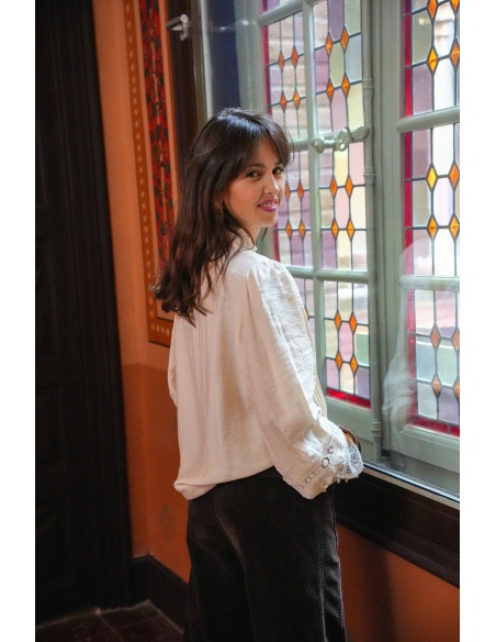 Chemisier Dentelle Ecru NEBULA