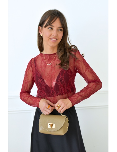 Haut Dentelle Bordeaux CLEMENCE