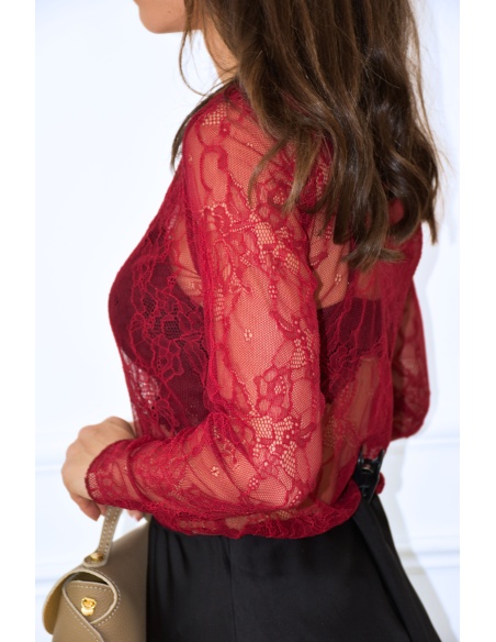 Haut Dentelle Bordeaux CLEMENCE