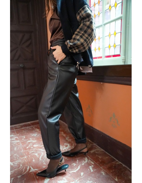 Pantalon Simili Noir VALENTINA