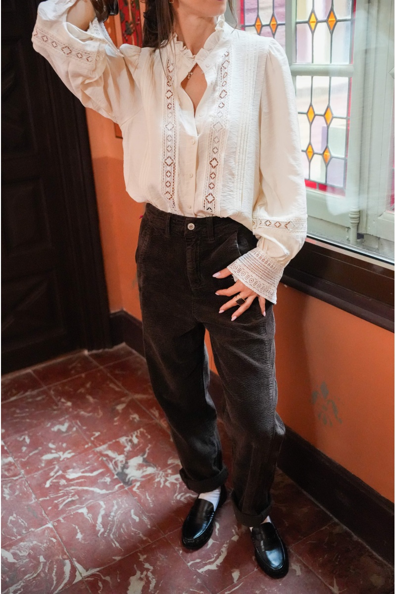 Pantalon Velours Marron ROSALIE 2