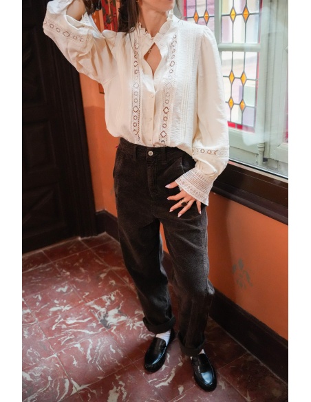 Pantalon Velours Marron ROSALIE