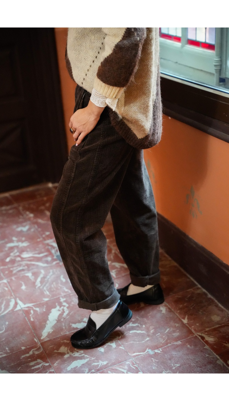 Pantalon Velours Marron ROSALIE