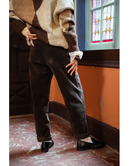 Pantalon Velours Marron ROSALIE
