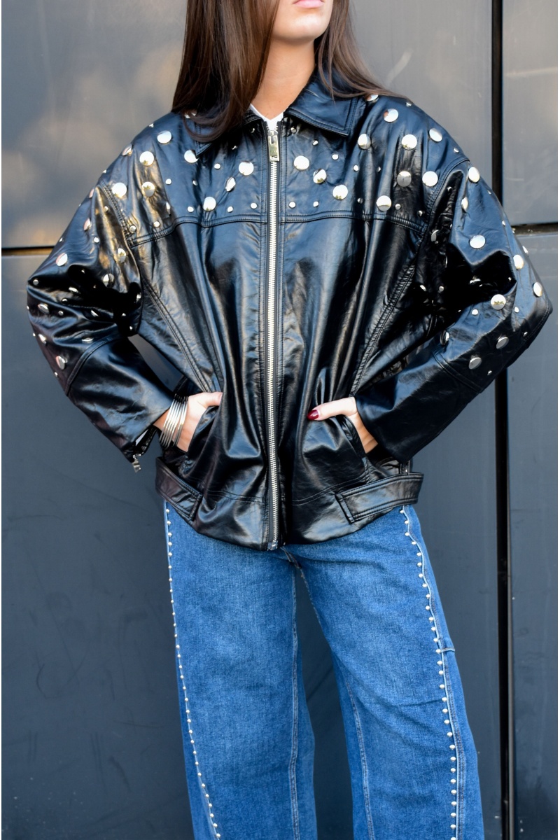 Veste Clous Noir ORNELA