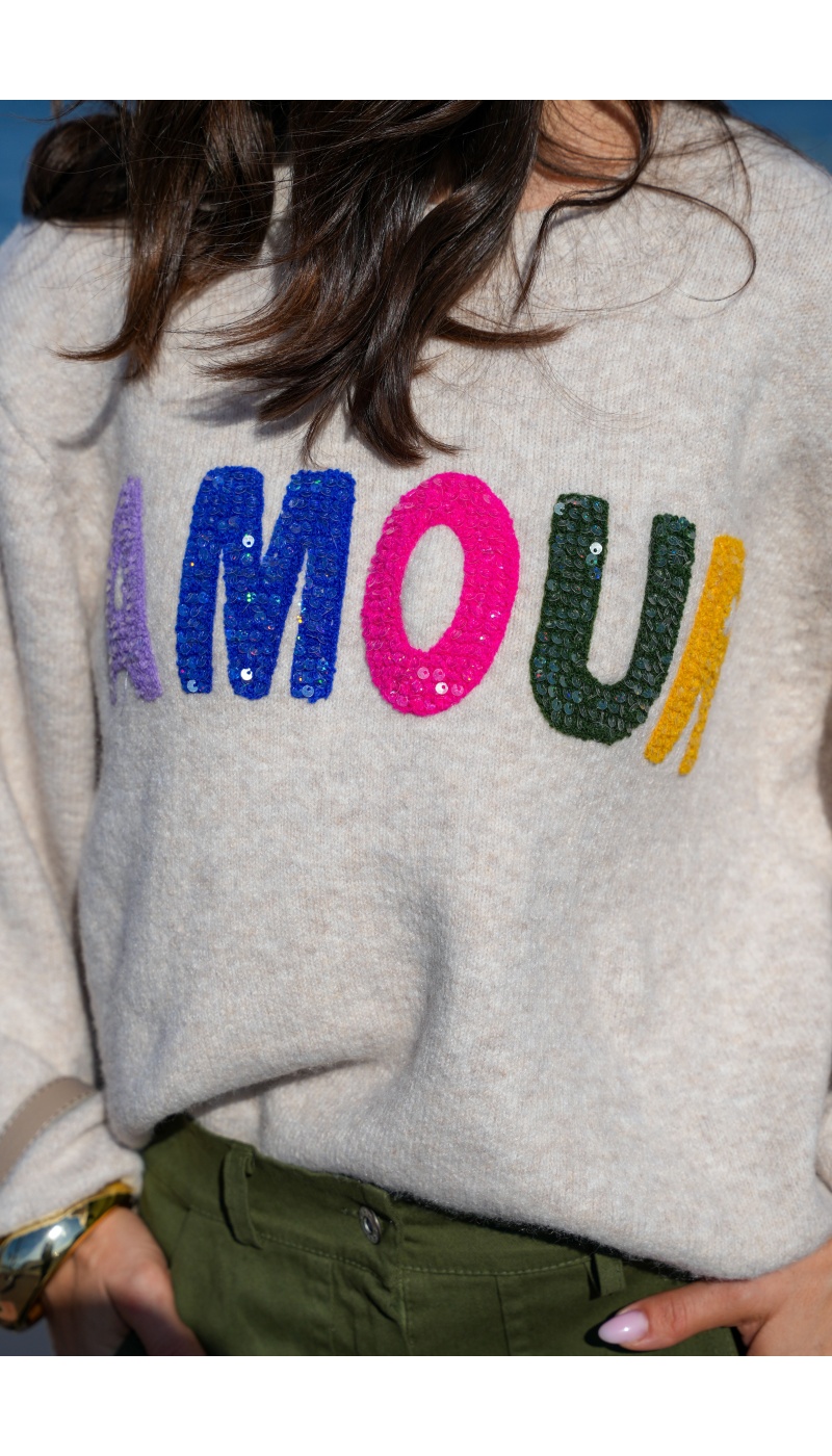 OLIVIA MODA AMOUR ECRU PULL FEMME