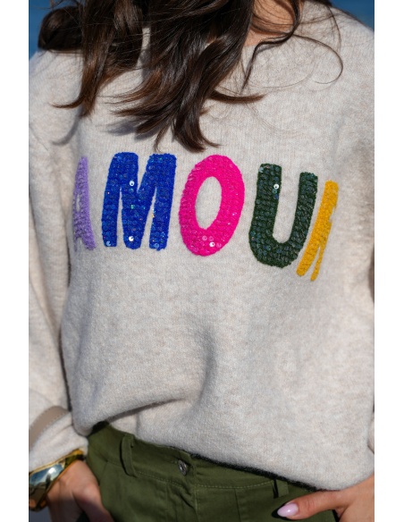 OLIVIA MODA AMOUR ECRU PULL FEMME