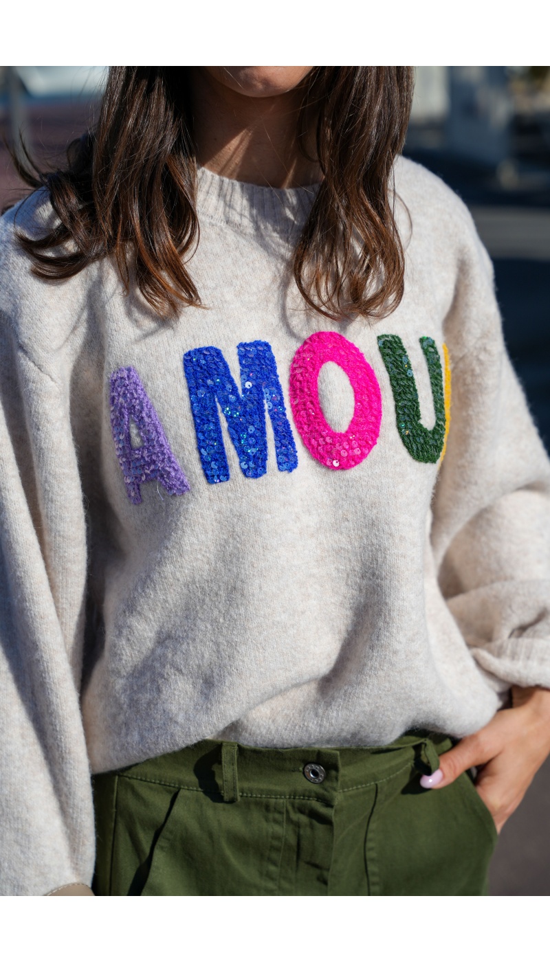 OLIVIA MODA AMOUR ECRU PULL FEMME