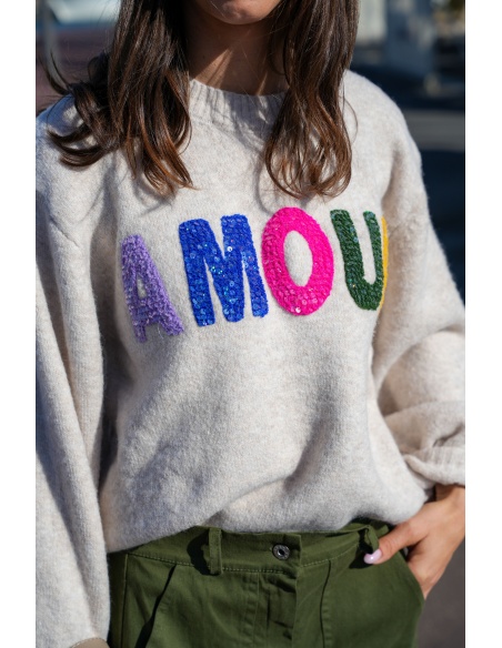 OLIVIA MODA AMOUR ECRU PULL FEMME