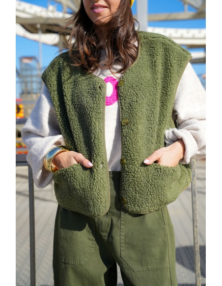 PRESSPLAY SANS M KAKI GILET FEMME