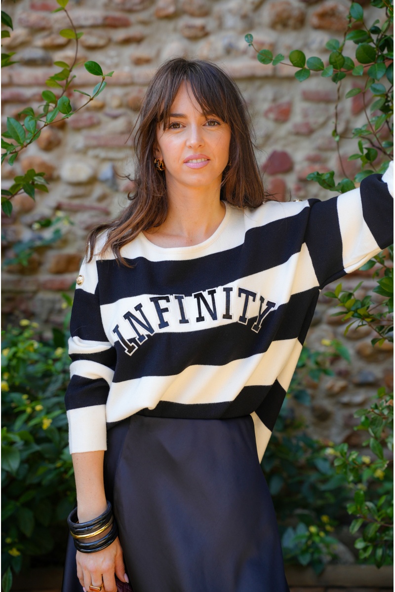 Pull Rayé Noir INFINITY