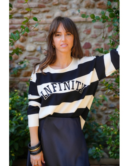 Pull Rayé Noir INFINITY
