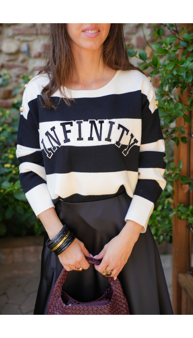 Pull Rayé Noir INFINITY
