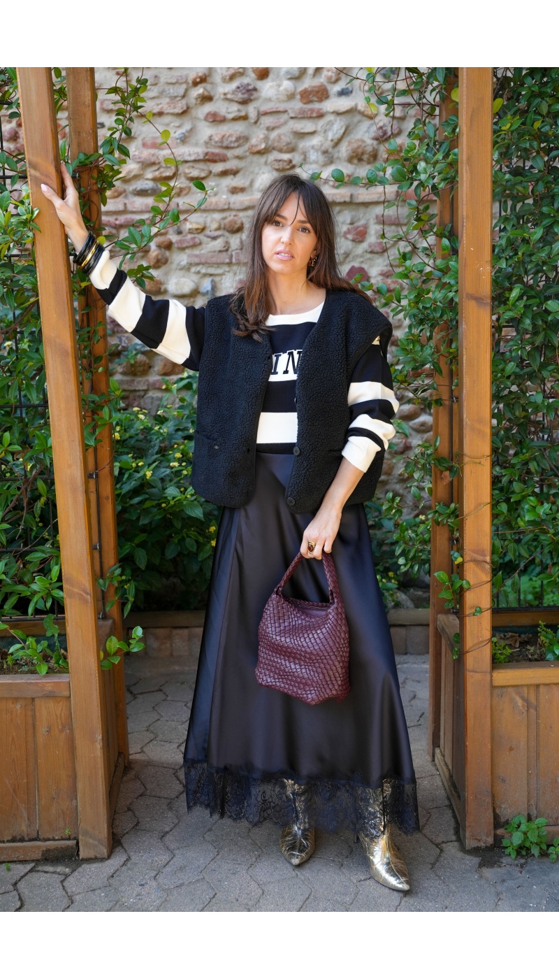 senes DENTEL NOIR JUPES FEMME