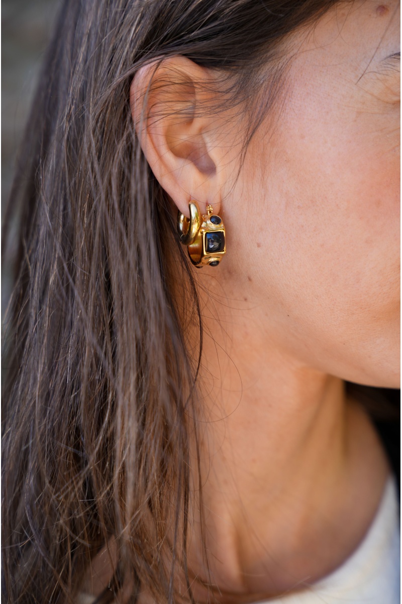 Boucles d'Oreilles Noires KYLLIE