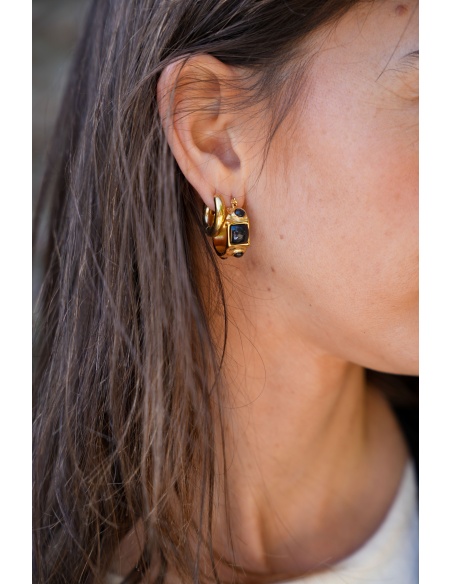 Boucles d'Oreilles Noires KYLLIE