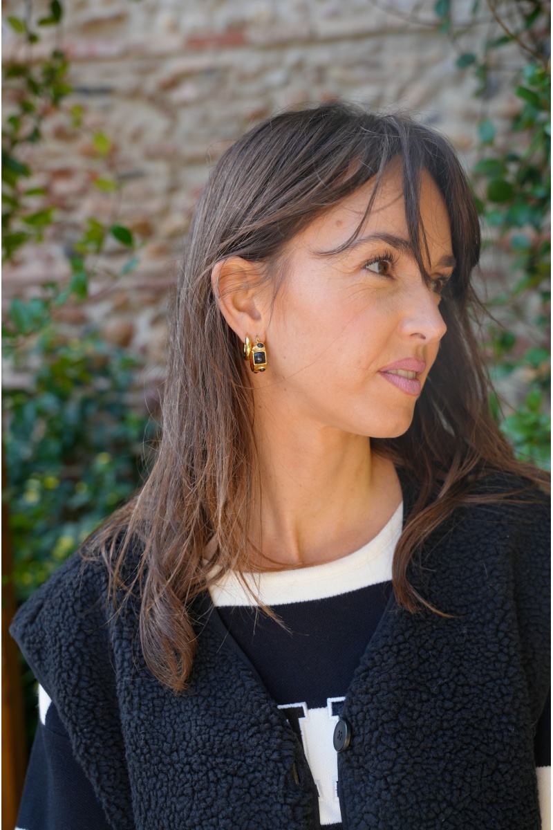 Boucles d'Oreilles Noires KYLLIE 2