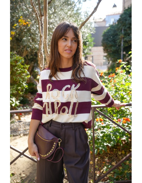 Pull Rayé Bordeaux ALYA