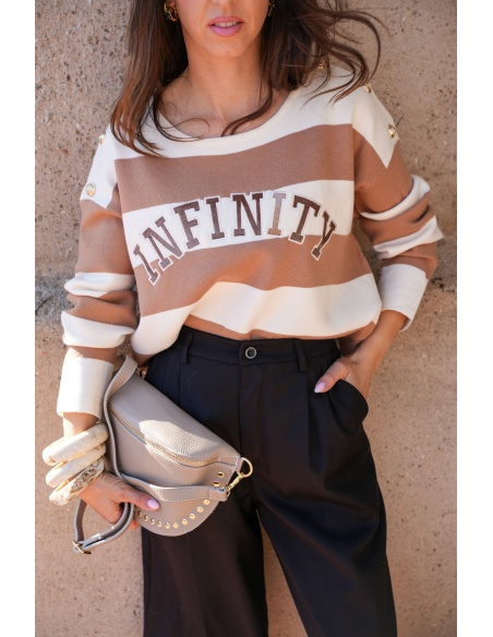 Pull Rayé Beige INFINITY