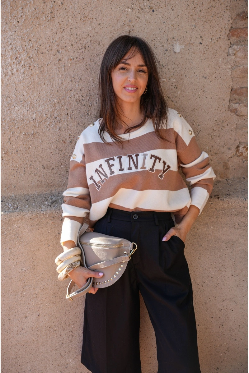 lai fashion INFINI BEIGE PULL FEMME 2