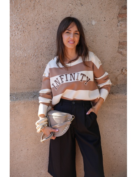 Pull Rayé Beige INFINITY
